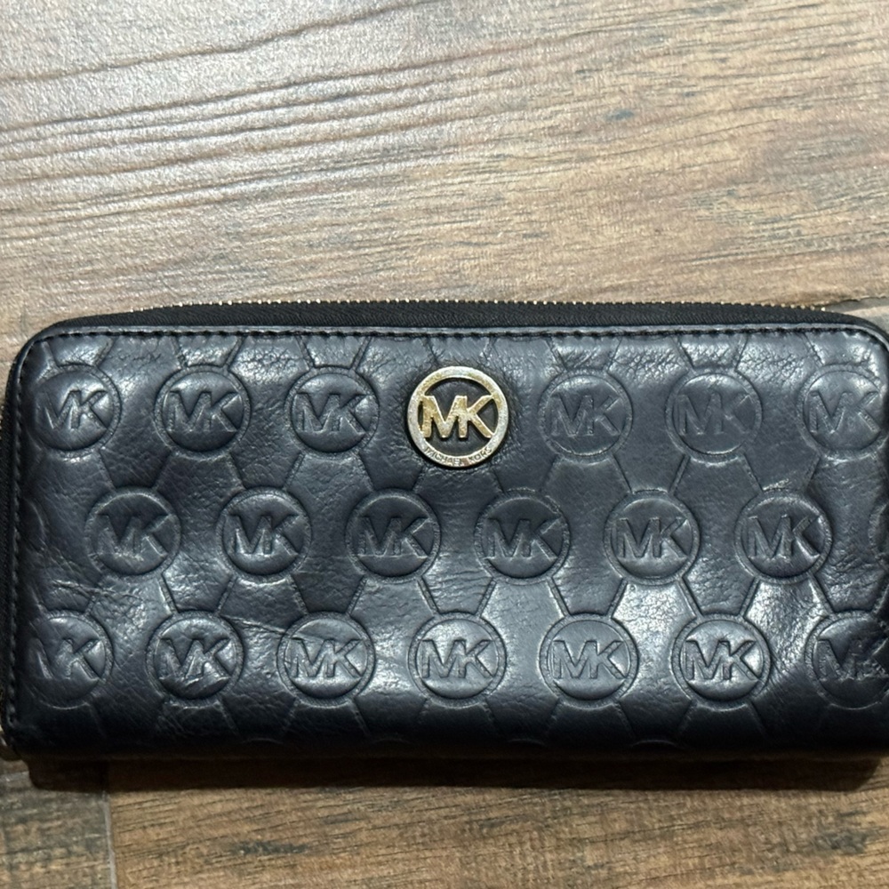 Michael Kors Black and Gold Logo Wallet
